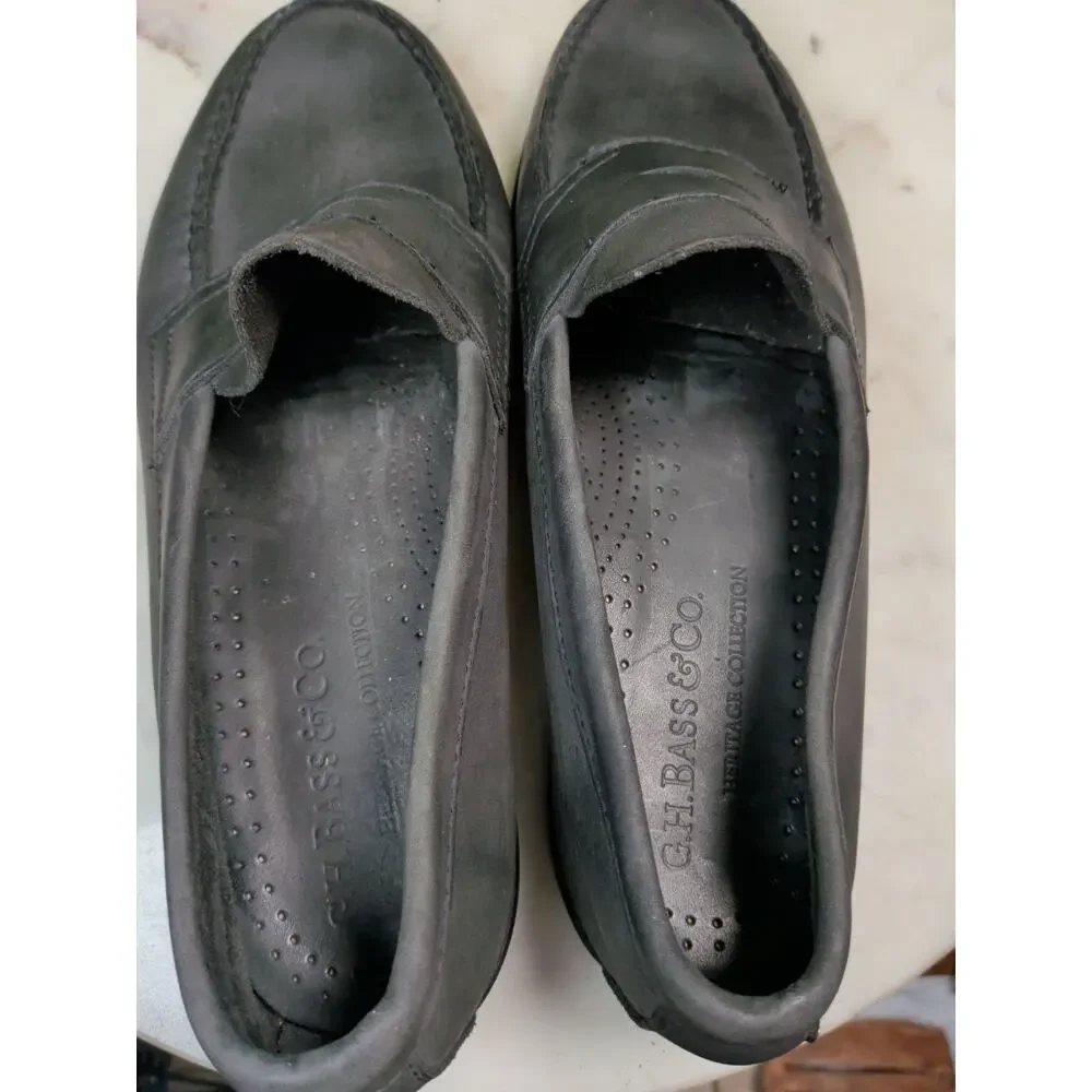 G.H. Bass Weejuns Gray Leather Penny Loafers Men's US 9.5 Leather